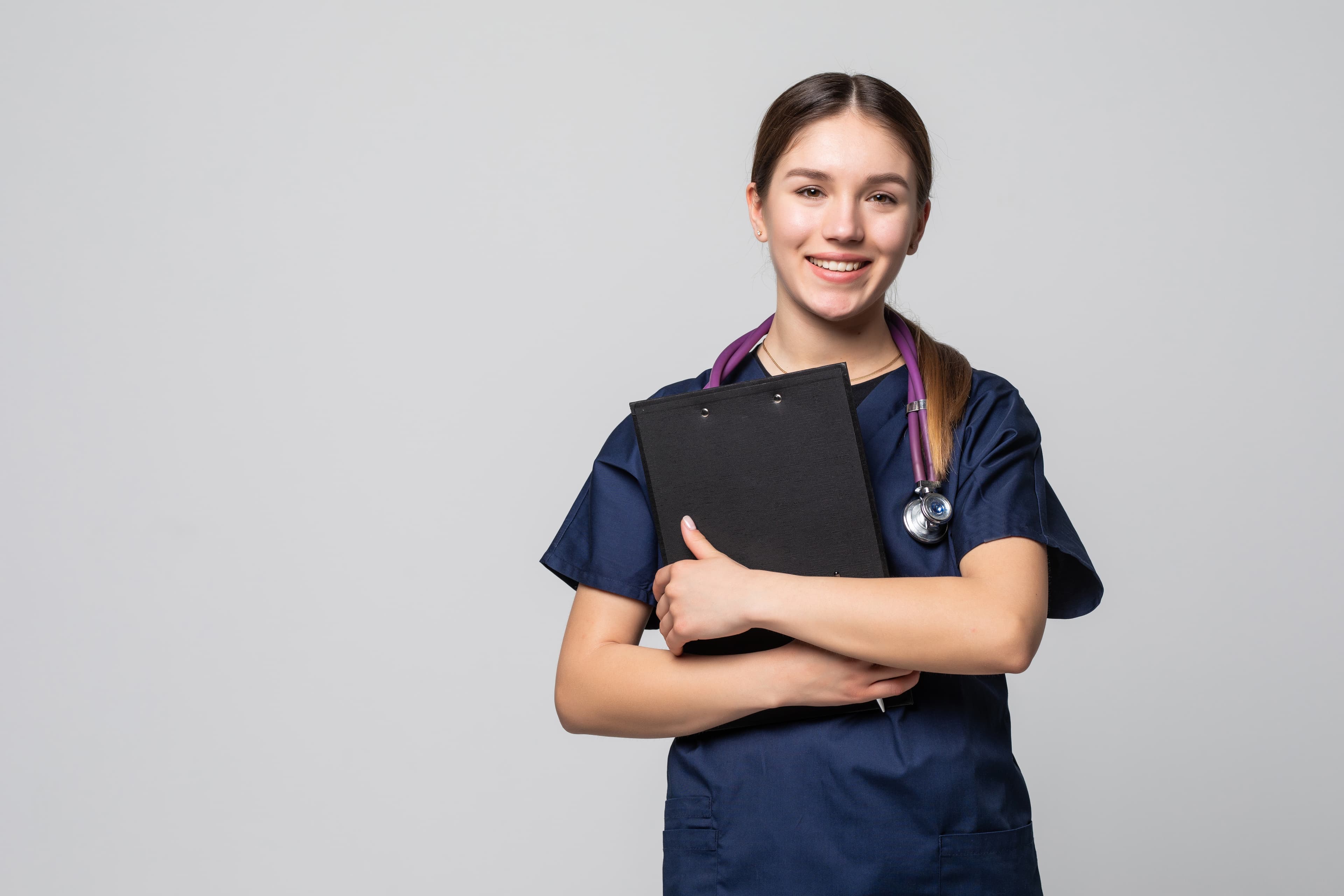 Medical counsellor preparing admission documents